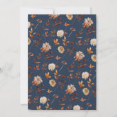 Navy Herfst Bruiloft Kaart (Achterkant)