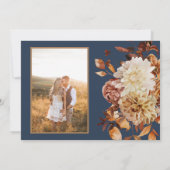 Navy herfstfoto save the date (Achterkant)