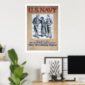 Navy - Hier is hij Sir (US02306) Poster (Thuiskantoor)