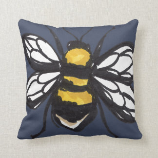 Navy Humble Bumblebee Cushion Kussen