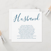 Navy Husband gedicht van vrouw Kaart (Voorkant / Achterkant in situ)