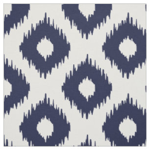 Navy Ikat Pattern Stof