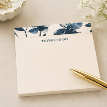 Navy Indigo Bloemige Crème Takenlijst