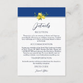 Navy Italian Lemon Wedding Details Enclosure Kaart (Voorkant)