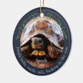 Navy Jingle Bells Pet Turtle Kerstmis Keramisch Ornament (Links)
