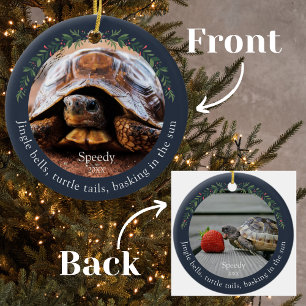 Navy Jingle Bells Pet Turtle Kerstmis Keramisch Ornament