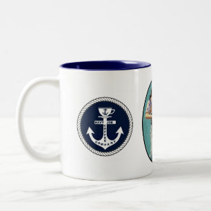 Navy Joe koffiebeker voor Navy Joe Coffee Company Tweekleurige Koffiemok