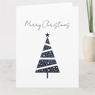 Navy Kerstmis boom eenvoudig logo Kaart