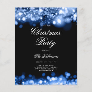Navy Kerstverlichting Uitnodigen Programma & Menu