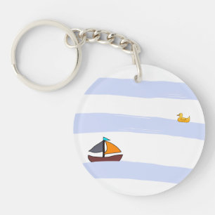 NAVY KEY RING HOLDER / PORTE-CLÉ ROND MARITIME