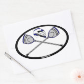 Navy Lacrosse Goalie Sticks en Helm Ovale Sticker (Envelop)