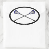 Navy Lacrosse Sticks Ovale Sticker (Tas)