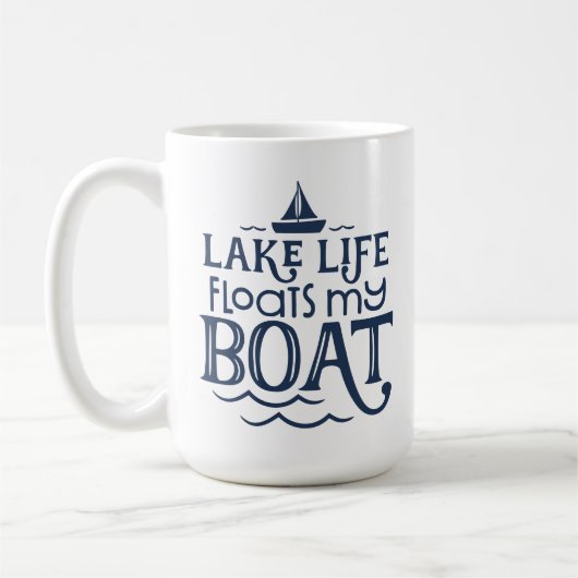 Navy Lake Life drijft mijn boot Koffiemok (Links)