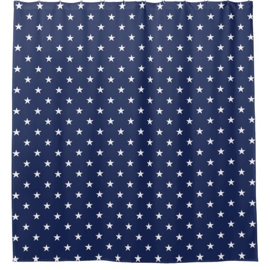 Navy Large Stars Shower Curtain Douchegordijn (Voorkant)