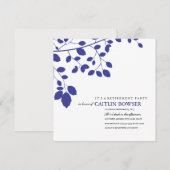 Navy Leaves Retirement Party Invite Kaart (Voorkant / Achterkant)