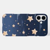 Navy & Light Beige Big Ol' Stars Case-Mate iPhone Case (Achterkant (horizontaal))