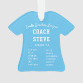 Navy & Light Blue Baseball Coach Team Jersey Ornament (achterkant)