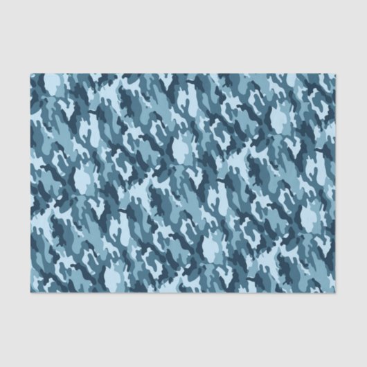 Navy & Light Blue Camouflage Pattern Tissuepapier (Voorkant)