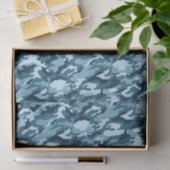 Navy & Light Blue Camouflage Pattern Tissuepapier (Geschenk)