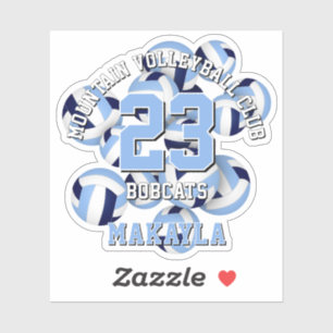 Navy Light Blue volleyballen Cluster Een atleet na Sticker
