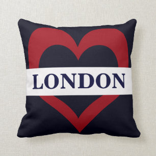 navy London hartslag Kussen