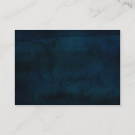 Navy Luster Donkerblauw Zilver Bruiloft Schema Informatiekaartje (Achterkant)