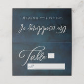 Navy Luster Donkerblauwe Zittafel Nummer (Buitenkant ongevouwen)