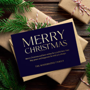 Navy Luxury Christmas Kaart Elegant Font foto