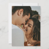 Navy Magnolia Floral Photo Wedding Invitation (Dos)