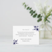 Navy Magnolia Wreath Bedankt voor uw aankoop Informatiekaartje (Staand voorkant)