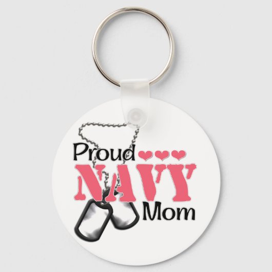 Navy Mam Hearts Sleutelhanger (Voorkant)