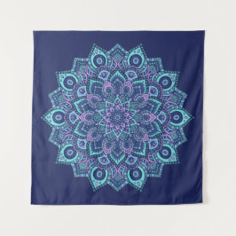 Navy Mandala Tapestry Wandkleed