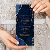 Navy Marble & Gold Agate Wedding Menu