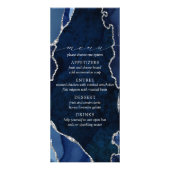 Navy Marble & Silver Agate Wedding Menu (Devant)
