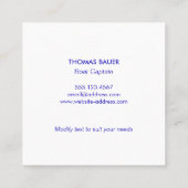 Navy Marina Boat Charter Logo Visitekaartje (Achterkant)