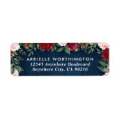 Navy Marsala Blush Green Country Rustieke bruiloft Etiket (Voorkant)