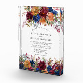 Navy Marsala Oranje Keepaardbruiloft Invite Fotoblokken (Rechts)