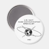 NAVY MASS COMMUNICATION SPECIALIST ROUND MAGNET MAGNEET (Voorkant / Achterkant)