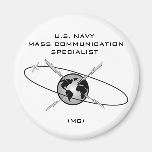 NAVY MASS COMMUNICATION SPECIALIST ROUND MAGNET MAGNEET (Voorkant)