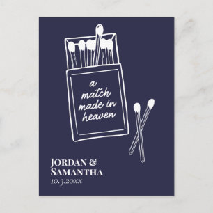 Navy Match Made in Heaven Save the Date Briefkaart