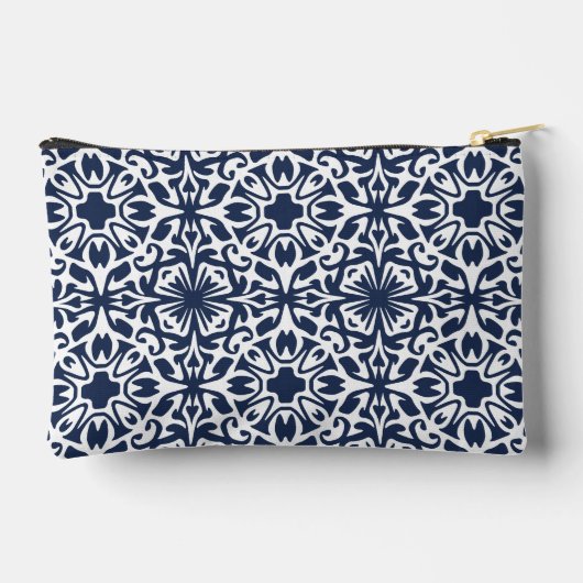 Navy Mediterranean Tegel Pattern Monogram Etui (Achterkant)