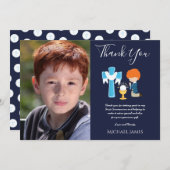 NAVY MERCI PHOTO 1ère Communion - GARÇON À CHEVEUX (Devant / Derrière)