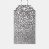 Navy Merry Kerstmis Faux Silver Glitter Cadeaulabel (Achterkant)
