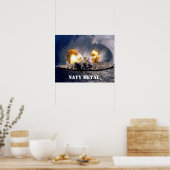 navy metal poster (Keuken)