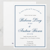 Navy Mijn geliefde in Arch Jewish Wedding Invitati Kaart (Voorkant / Achterkant)