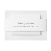 Navy Minimal Wedding Invitation Belly Band Uitnodigingen Wikkel (Voorkant Voorbeeld)