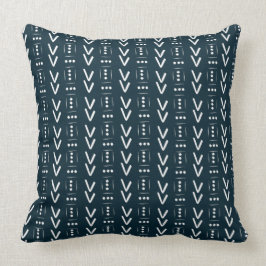 Navy Modern Arrow Mud Cloth Print Accent Kussen