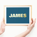 NAVY Modern Bold | OR DE TEXTE MODIFIABLE<br><div class="desc">Gras moderne | TEXTE MODIFIABLE - Imprimantes à huile dorée</div>