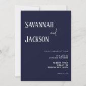 Navy Modern Elegant Wedding Invitation (Devant)