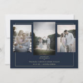 Navy Modern Gold 3 Photos Sophisticated Wedding (Voorkant)